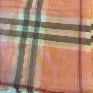 Burberry Pink Giant Check Gauze Scarf